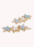 Marbelized Star Trio Clip - Colors: Cotton Candy Sky & Mother of Pearl White